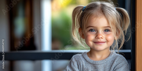 Portrait of a beautiful little girl looking at the camera