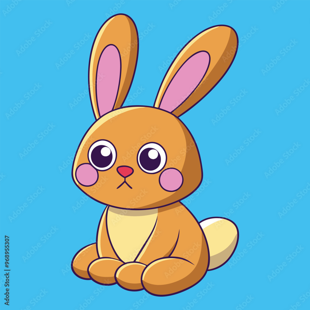 Obraz premium cartoon bunny bored waiting