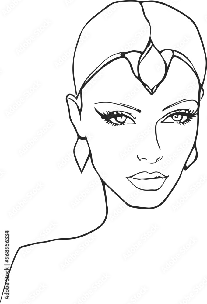 Woman Face Line Drawing. Elegant Female Head Art Print Line Drawing Sketch Illustration. Woman Face Modern Minimalist Contour Art Design. Vector EPS 10. Woman Face Line Drawing. Elegant Female Head Art Print Line Drawing Sketch Illustration. Woman Face Modern Minimalist Contour Art Design. Vector EPS 10.
