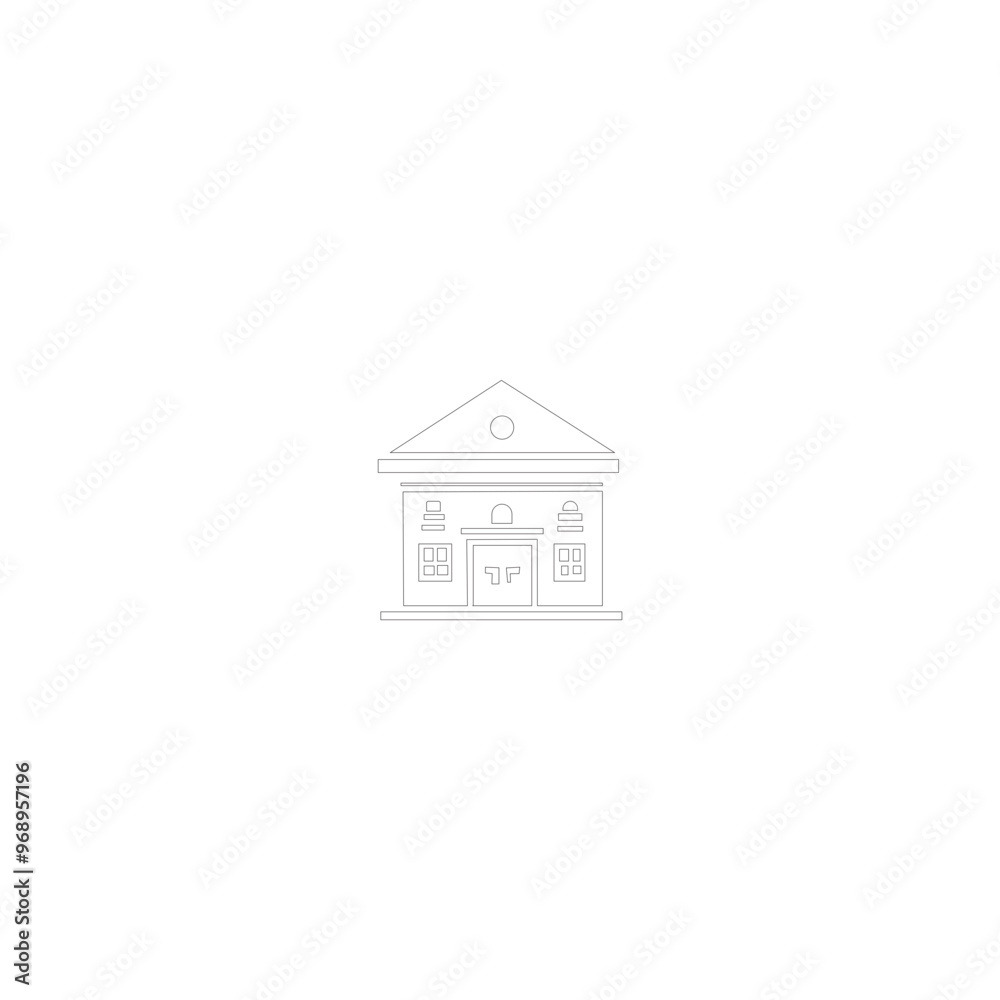 Editable Stroke Vector Icon Set of Buildings Editable Stroke Vector Icon Set of Buildings