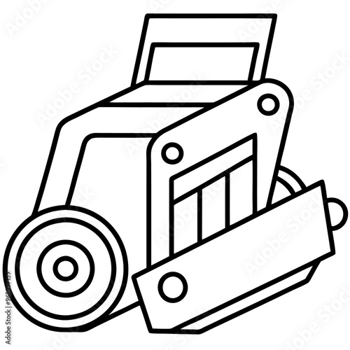 compactor machine outline coloring book page line art drawing