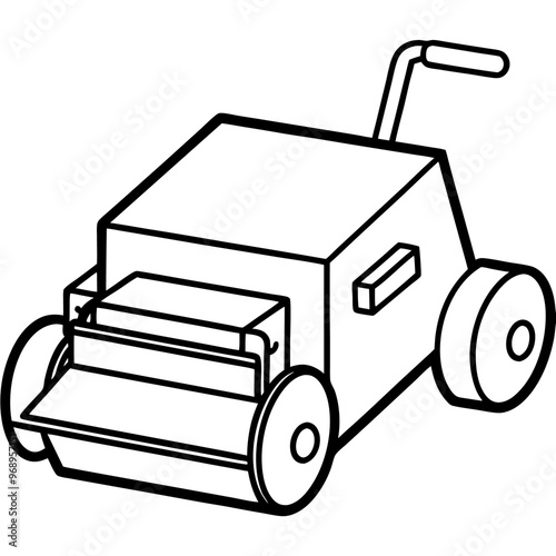 compactor machine outline coloring book page line art drawing