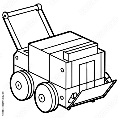 compactor machine outline coloring book page line art drawing