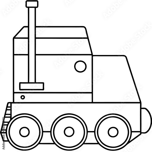 compactor machine outline coloring book page line art drawing