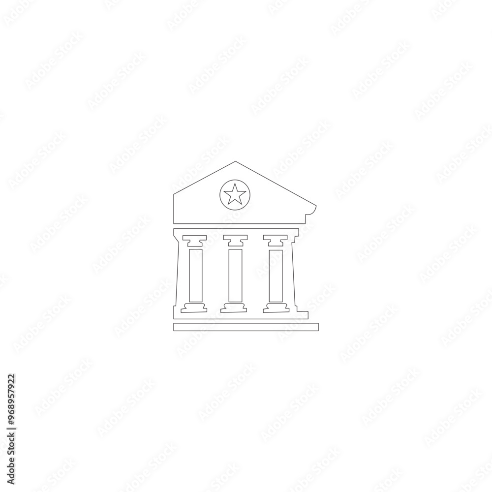 Editable Stroke Vector Icon Set of Buildings Editable Stroke Vector Icon Set of Buildings
