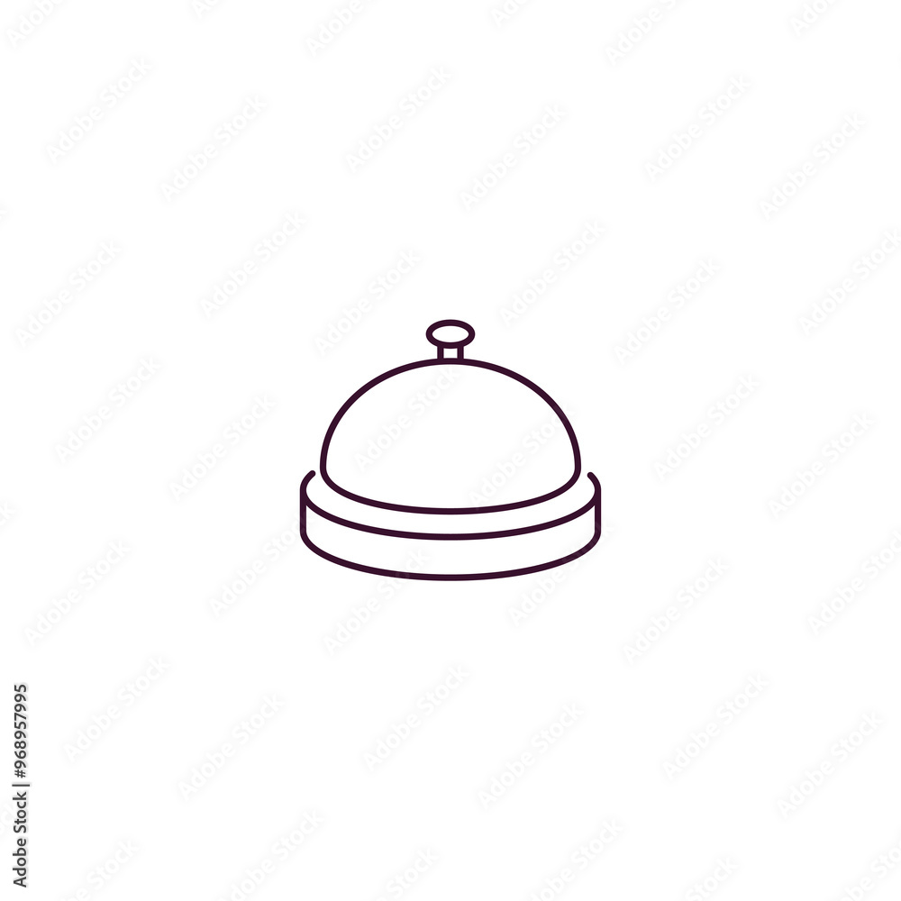 reception bell outline icon. Linear vector from hotel concept. Thin line reception bell icon isolated on white background reception bell outline icon. Linear vector from hotel concept. Thin line reception bell icon isolated on white background