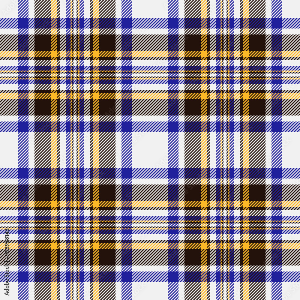 Fototapeta premium Cross texture textile fabric, mexico background vector pattern. Sale seamless plaid tartan check in white and black colors.