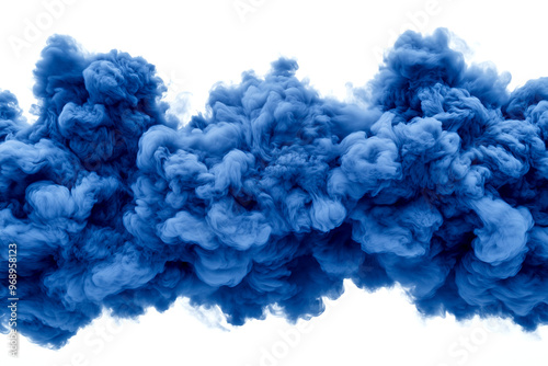 A blue cloud of smoke is billowing out of a blue fire. The smoke is thick and dense, creating a sense of chaos and destruction. The fire is blue, which adds to the ominous