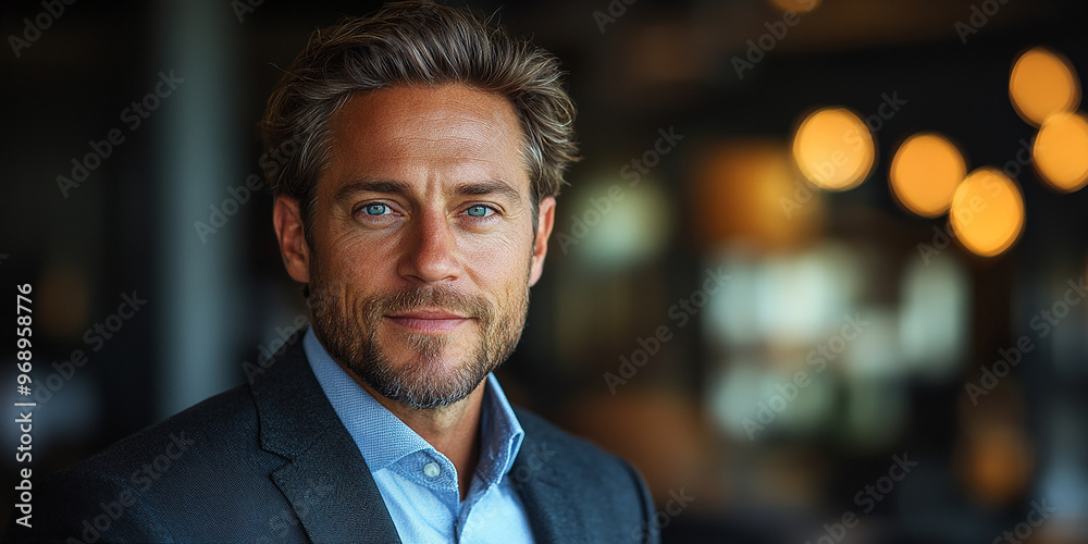 Portrait of a successful businessman standing and looking at the camera