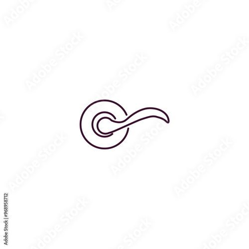 doorknob outline icon. Linear vector from hotel concept. Thin line doorknob icon isolated on white background