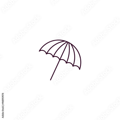 beach umbrella outline icon. Linear vector from hotel concept. Thin line beach umbrella icon isolated on white background