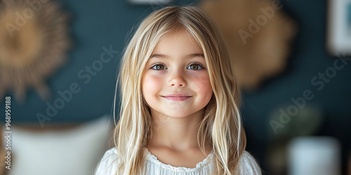 Portrait of a beautiful little girl looking at the camera