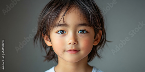 Portrait of an asian child looking at the camera