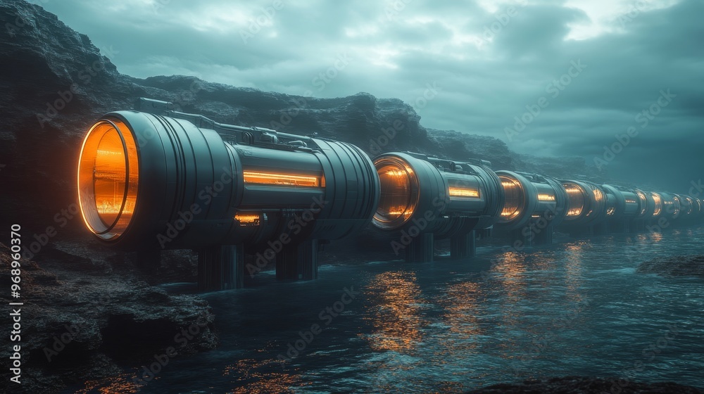 Futuristic Sea Pods. Futuristic Sea Pods.