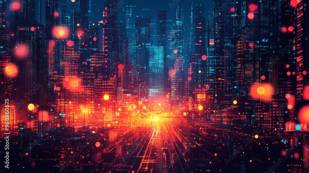 Obraz premium Cyberpunk Cityscape.