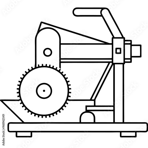 concrete saw machine outline coloring book page line art drawing