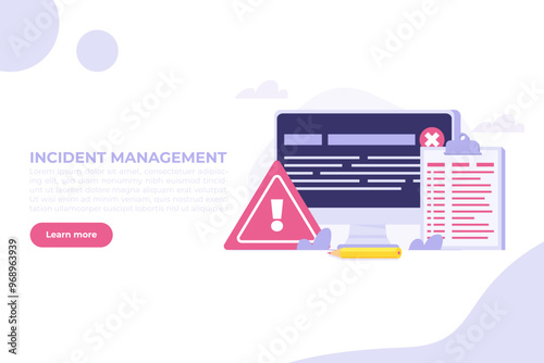 It incident report isometric concept. Vector illustration.