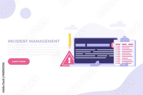 It incident report isometric concept. Vector illustration.