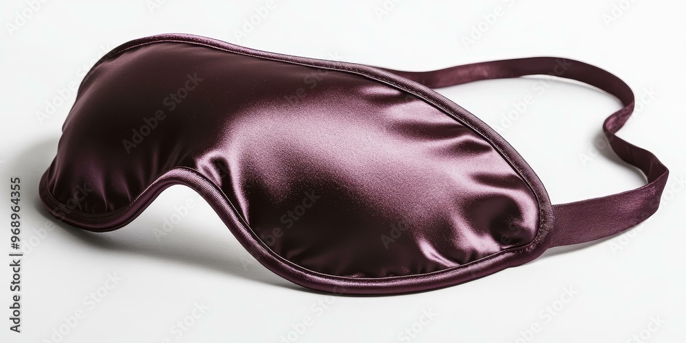 Purple satin sleep mask on white background. Purple satin sleep mask on white background.