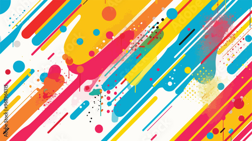 Vibrant Abstract Flat Vector Background in Bright Colors