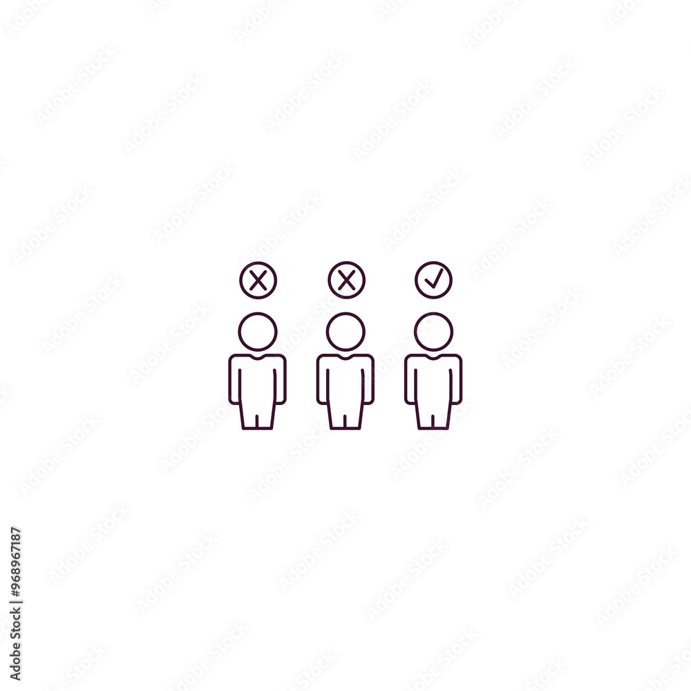candidates outline icon. Linear vector from human resources concept. Thin line candidates icon isolated on white background candidates outline icon. Linear vector from human resources concept. Thin line candidates icon isolated on white background