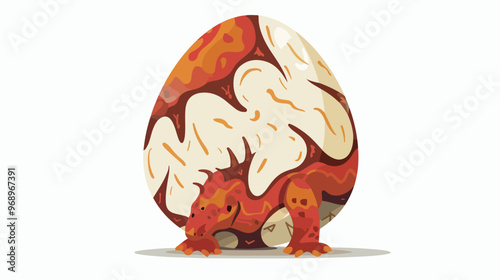 Handdrawn Abstract Dinosaur Egg Vector Illustration