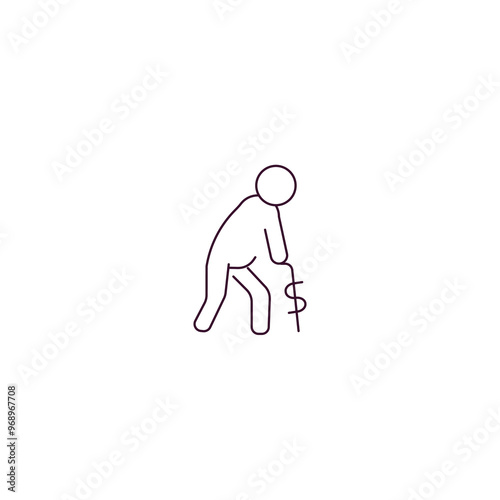 pension outline icon. Linear vector from human resources concept. Thin line pension icon isolated on white background