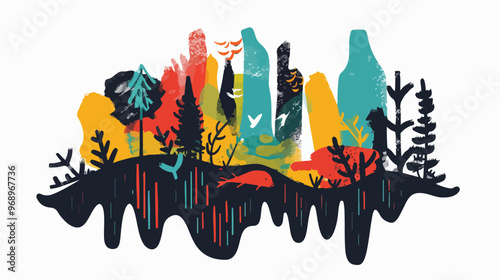 Abstract Environment Shape Design Element Vector Illustration