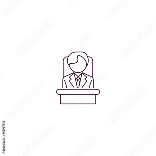 Free Download boss outline icon. Linear vector from human resources concept. Thin line boss icon isolated on white background - GFXLoad