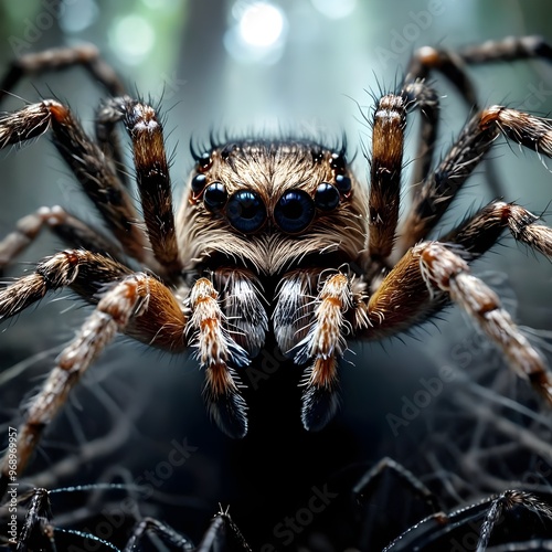 A spider lurking in the woods, evoking a sense of horror for Halloween enthusiasts.