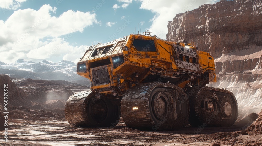 Autonomous AI-driven mining equipment extracting resources with minimal environmental impact: Mining robots using AI to optimize resource extraction and reduce ecological damage. Autonomous AI-driven mining equipment extracting resources with minimal environmental impact: Mining robots using AI to optimize resource extraction and reduce ecological damage.