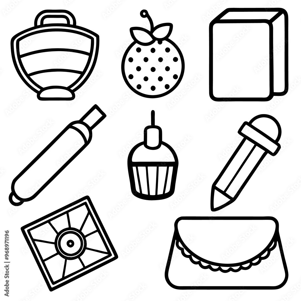deinks items outline coloring book page line art drawing deinks items outline coloring book page line art drawing