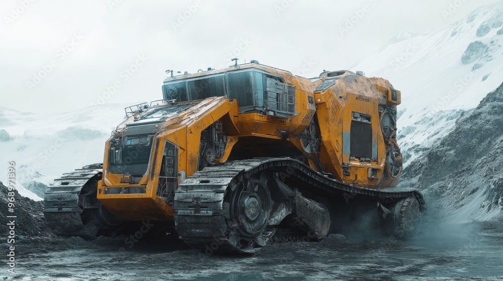 Autonomous AI-driven mining equipment extracting resources with minimal environmental impact: Mining robots using AI to optimize resource extraction and reduce ecological damage. Autonomous AI-driven mining equipment extracting resources with minimal environmental impact: Mining robots using AI to optimize resource extraction and reduce ecological damage.