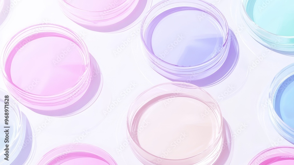 Lab petri dishes with bacterial colonies. Minimalistic design concept. Lab petri dishes with bacterial colonies. Minimalistic design concept.