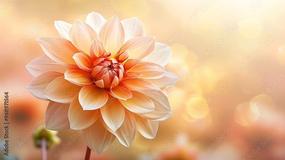 Fototapeta premium Colorful Dahlia Flower in Pastel Gradient Bloom
