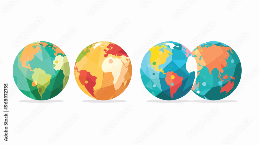 Abstract Globes Vector Illustration on White Background Abstract Globes Vector Illustration on White Background