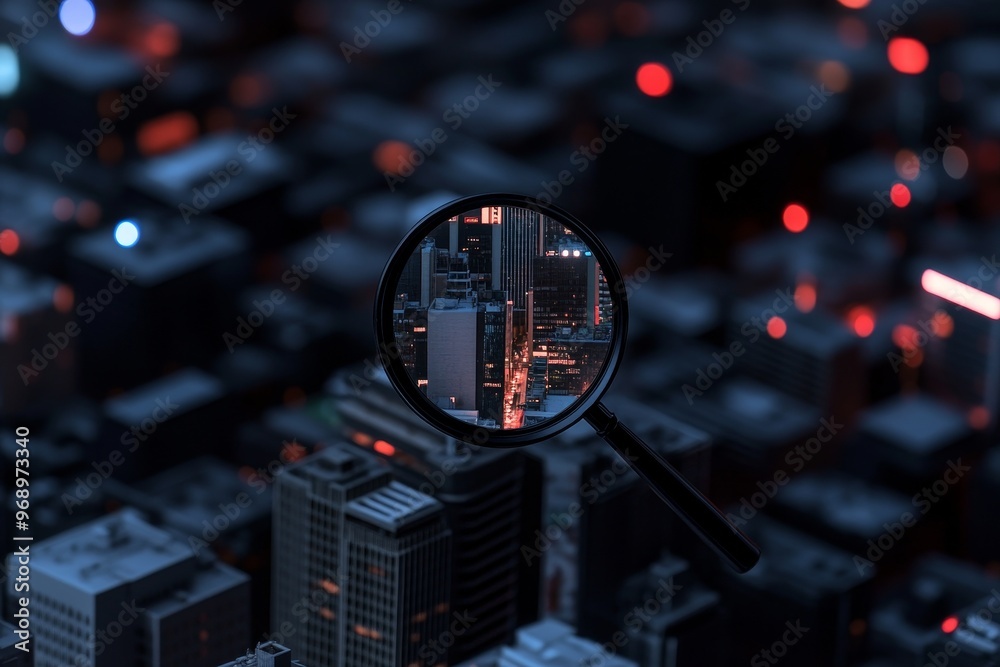 A magnifying glass on top of a table. Ideal for illustrating concepts related to investigation, research, or finding answers. A magnifying glass on top of a table. Ideal for illustrating concepts related to investigation, research, or finding answers.