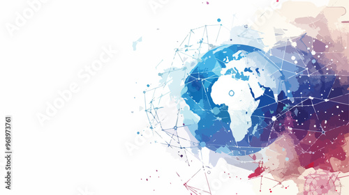 Global Technology Concept: Abstract Hi-Tech Digital Background with Globe