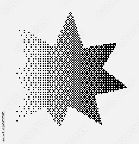 Playful abstract explosion gradient star. Set of  playful shape. Design element. Retro spiked stickers.