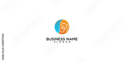 Ear logo design premium vector