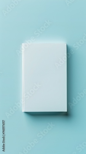 Bright white packet on a pastel blue background, providing a calming contrast with space for text on the right.