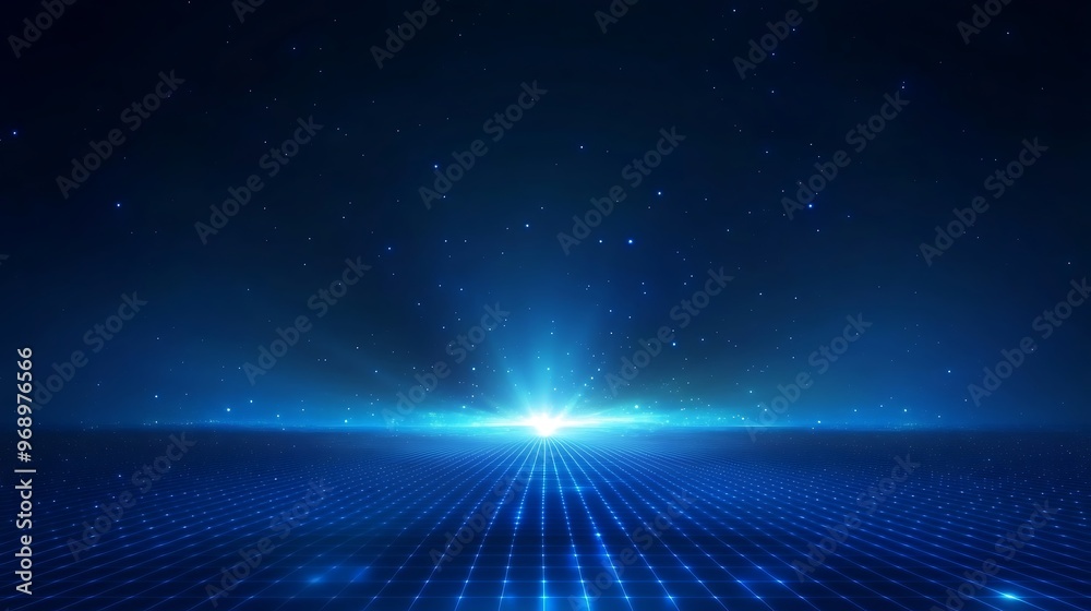 A captivating blue digital landscape with glowing lights and a futuristic feel, perfect for technology-themed projects. A captivating blue digital landscape with glowing lights and a futuristic feel, perfect for technology-themed projects.