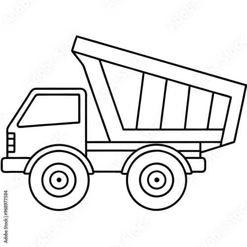 dumper machine outline coloring book page line art drawing