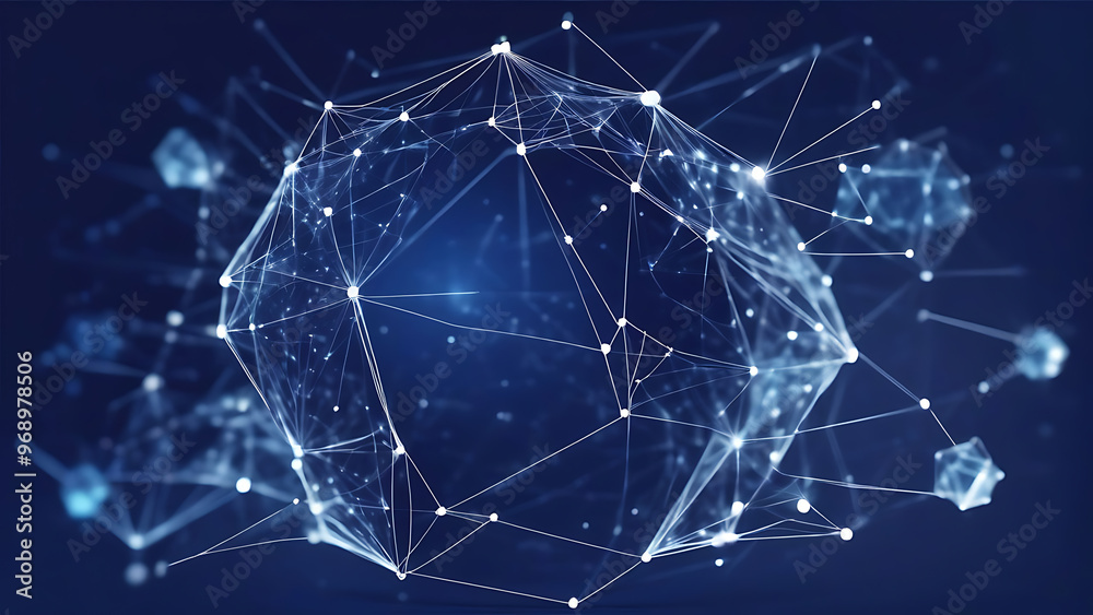 Obraz premium blue binary code and security lock