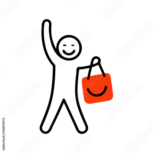 Happy shopper icon photo