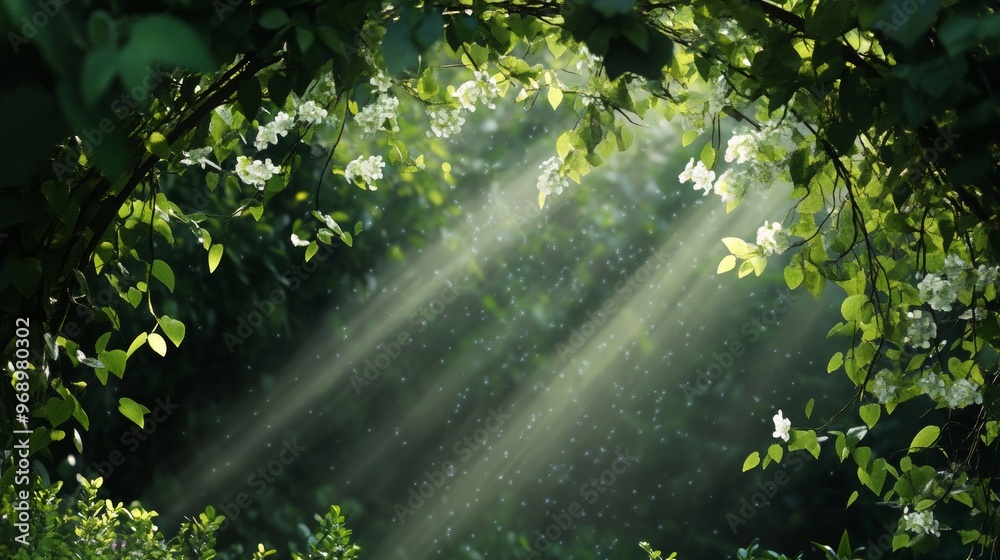 An archway covered in vines in a fantasy wilderness. Stock An archway covered in vines in a fantasy wilderness. Stock