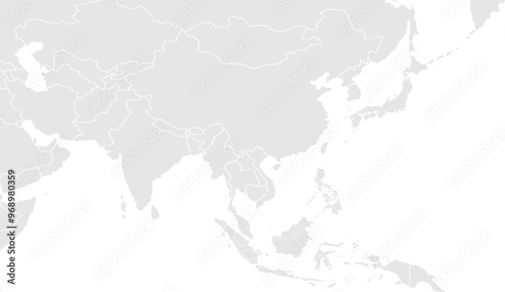 Illustration of a Colored map of Asia.Asia map on white background. East Asia template with continents.Grey blank Asia map.vector grey isolated on white background. Flat Earth, Globe world map icon. Illustration of a Colored map of Asia.Asia map on white background. East Asia template with continents.Grey blank Asia map.vector grey isolated on white background. Flat Earth, Globe world map icon.