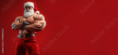 Sexy and muscular Santa Claus.