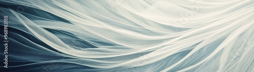 A mesmerizing flow of soft white strands against a dark backdrop, creating a serene and ethereal effect.