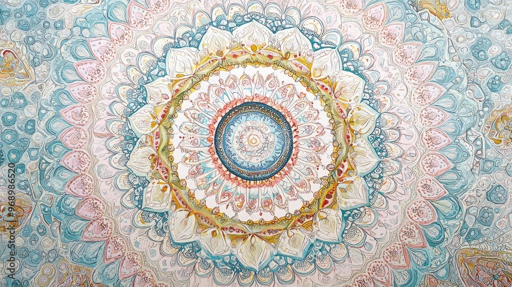 Fototapeta premium Intricate mandala patterns in pastel hues
